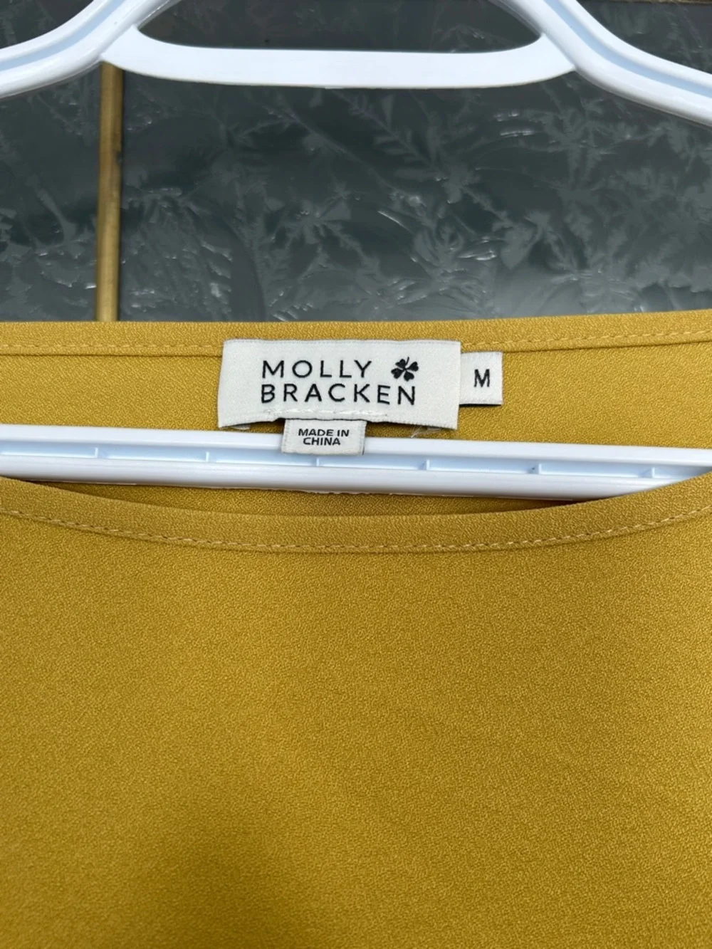 Molly Bracken Mustard Long-Sleeve Tie-Back Blouse - Picture 4 of 4